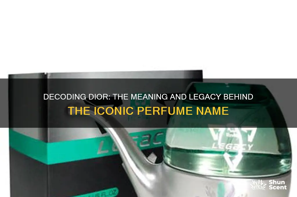 what does dior mean in perfume