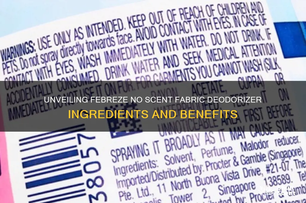 what is in febreze no scent fabric deodorizer