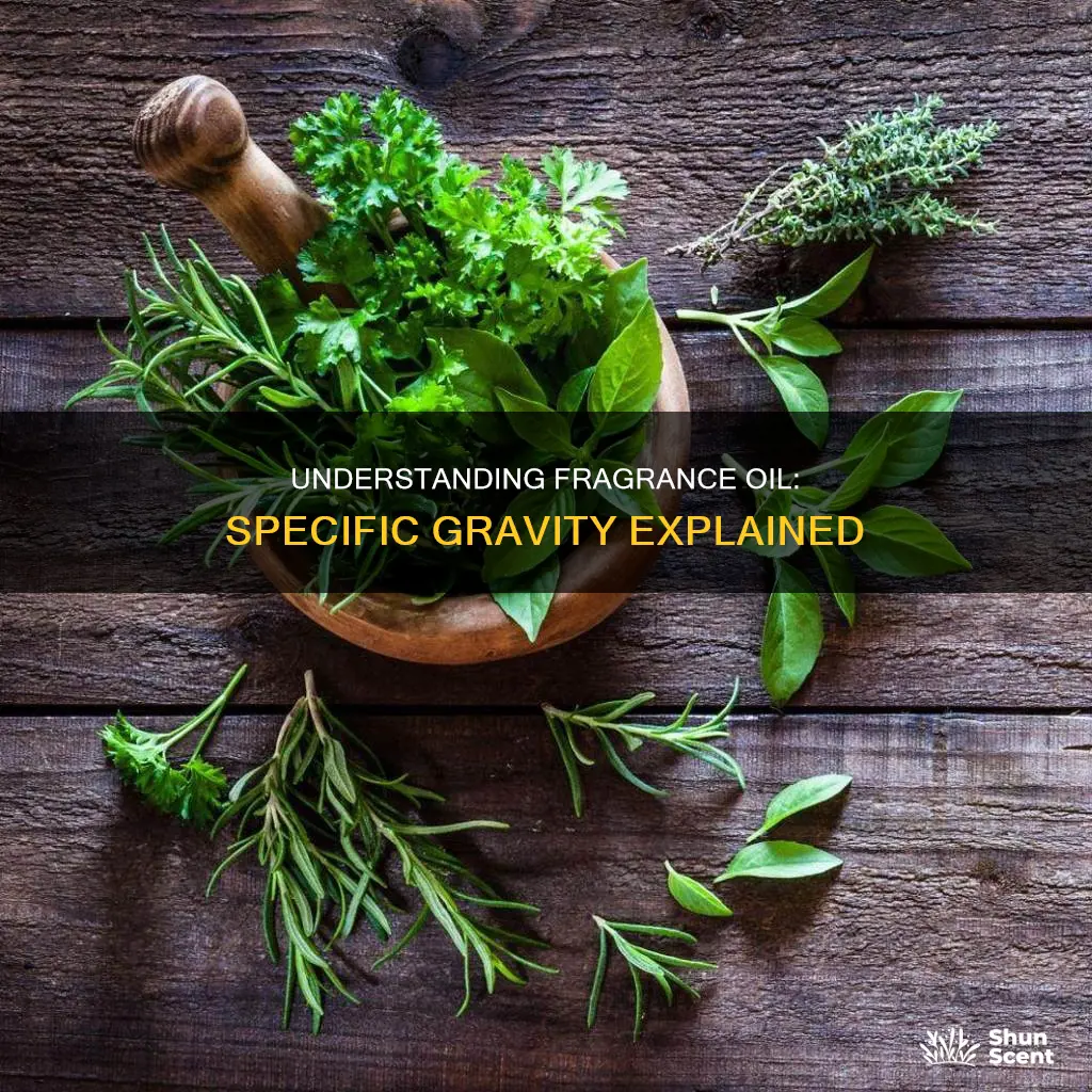 what is the specific gravity of fragrance oil