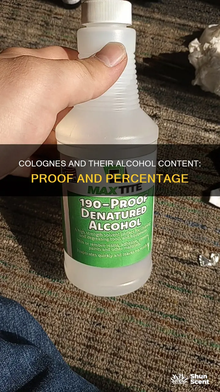 what proof of alcohol does cologne have