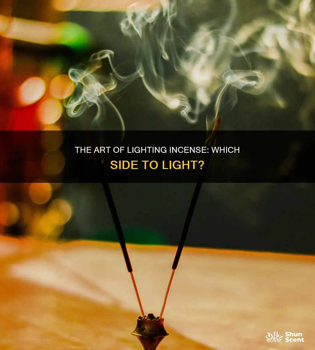 what side of incense do you light