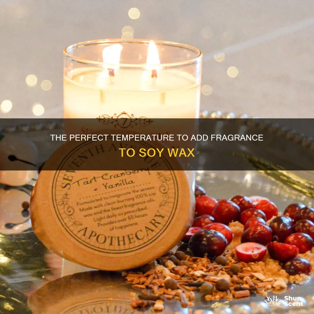 what temp do i add fragrance to soy wax