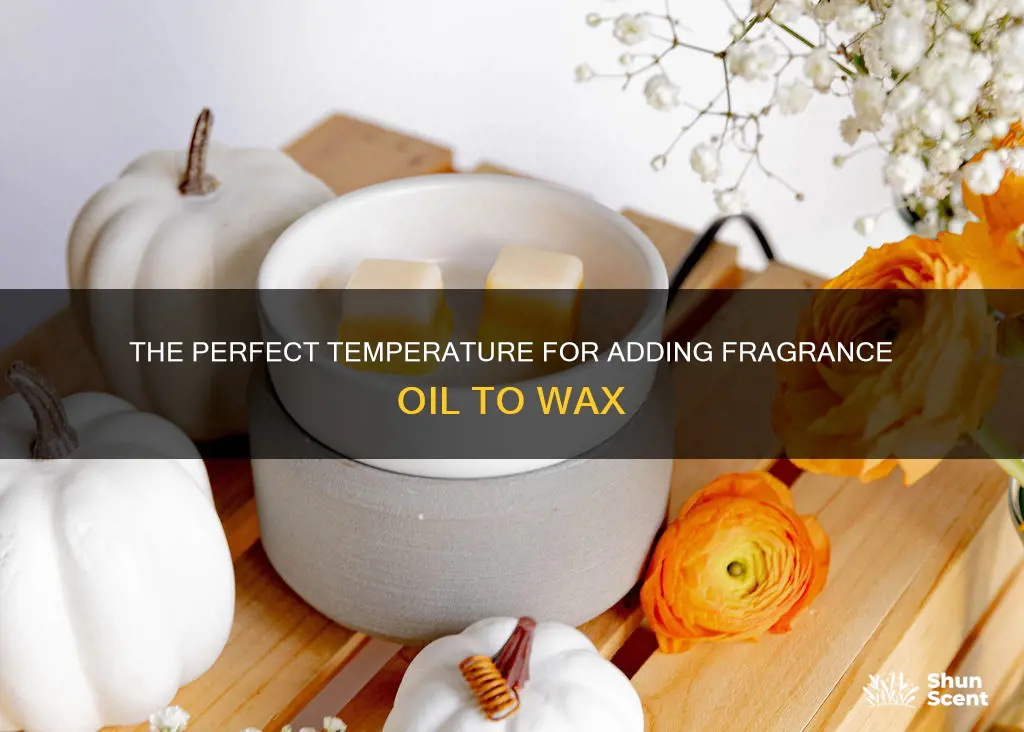 what temp do you add fragrance oil to wax