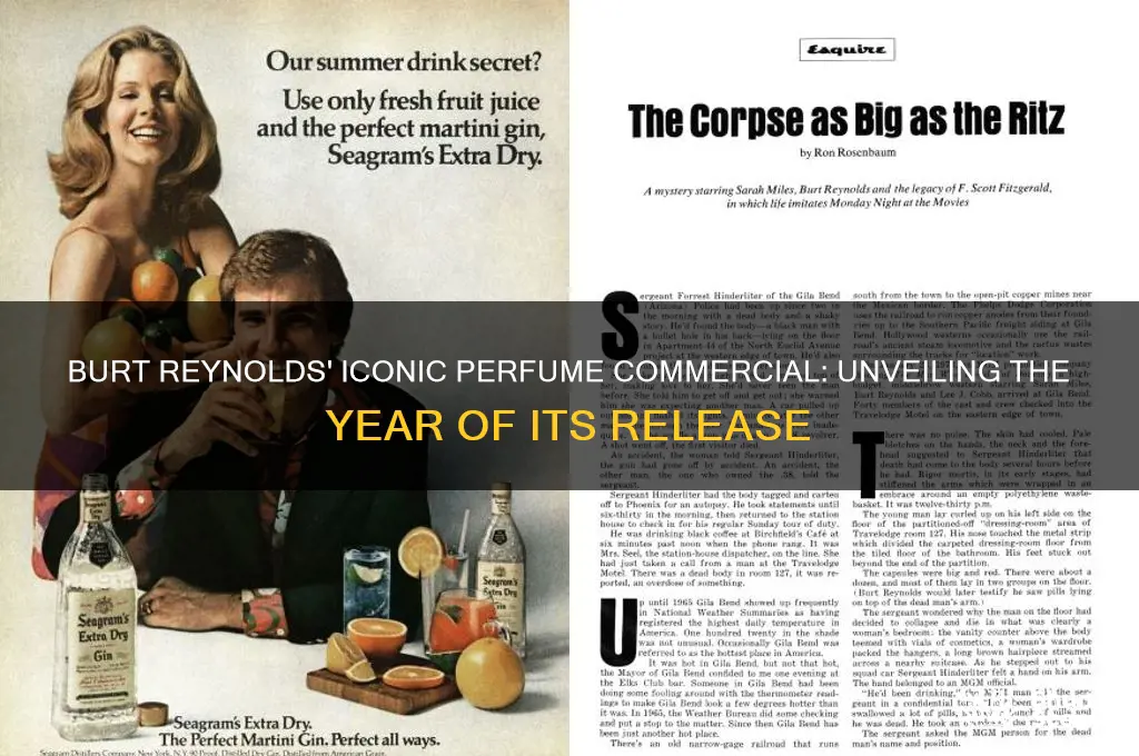 what year was burt reynolds perfume commercial
