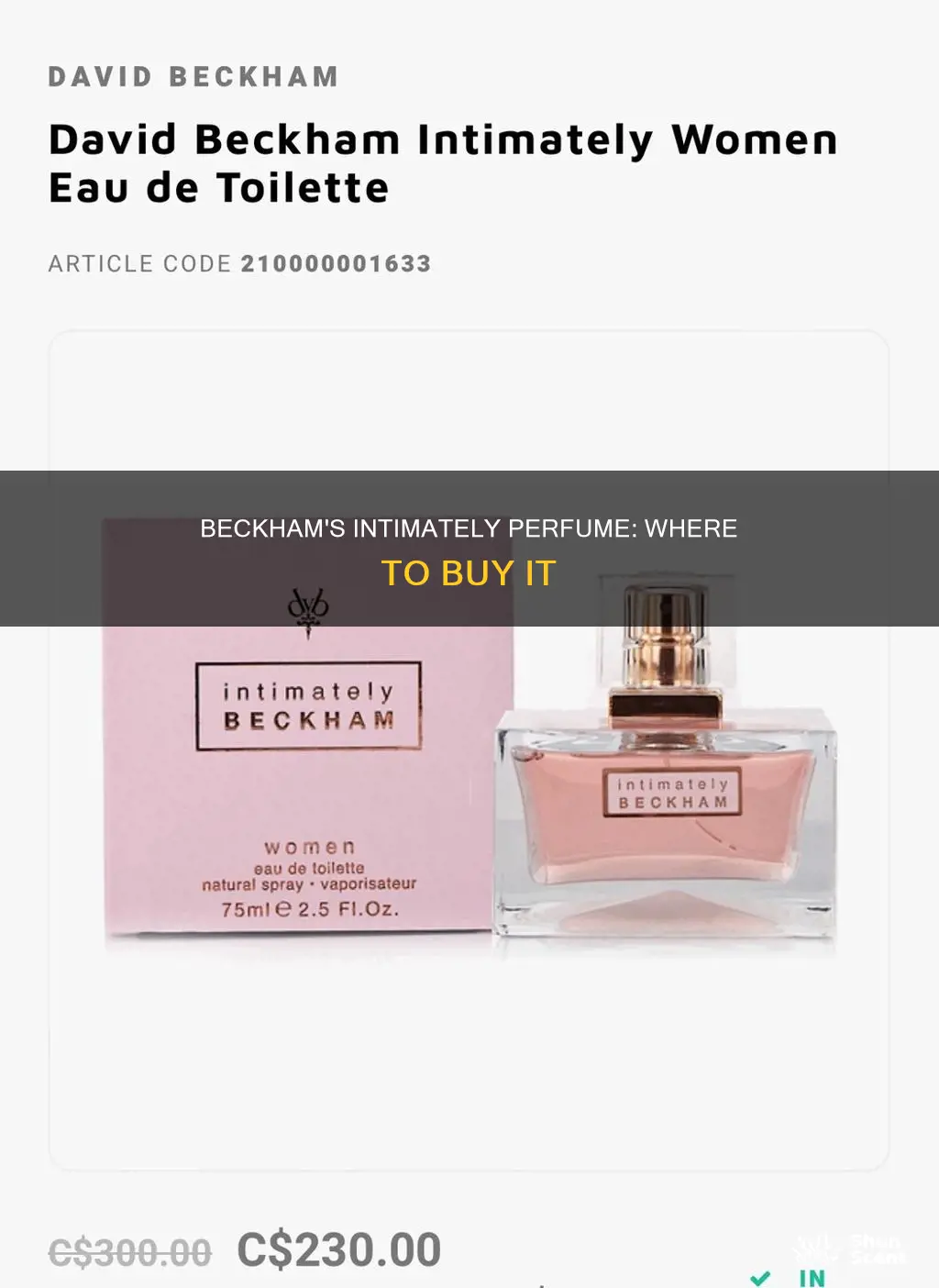 where can i buy intimately beckham perfume