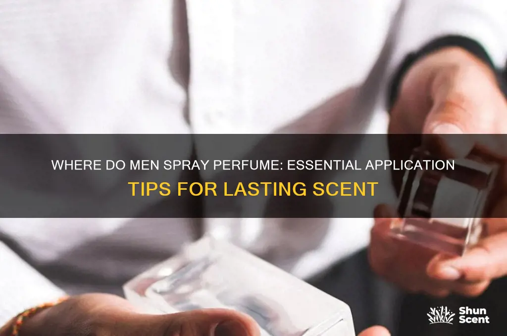 where do men spray perfume