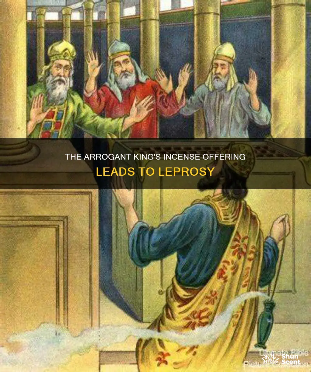 which king became leprous after arrogantly offering incense to god