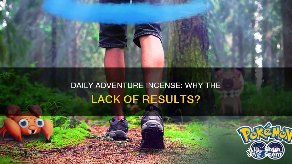 why does daily adventure incense not work