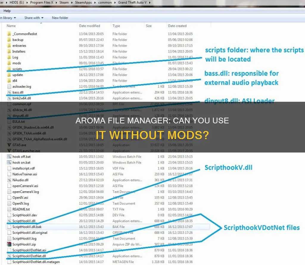 will aroma file manager work without mods